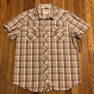 Levi's Plaid Men Short Sleeve Snap Button Shirt